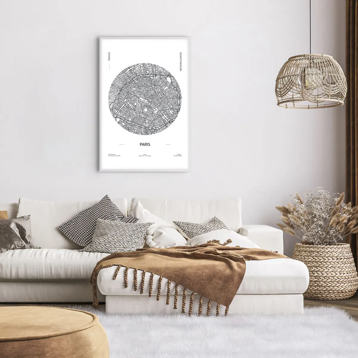 Plakát v bílém rámu - Anatomie Paříže - 61x91 cm