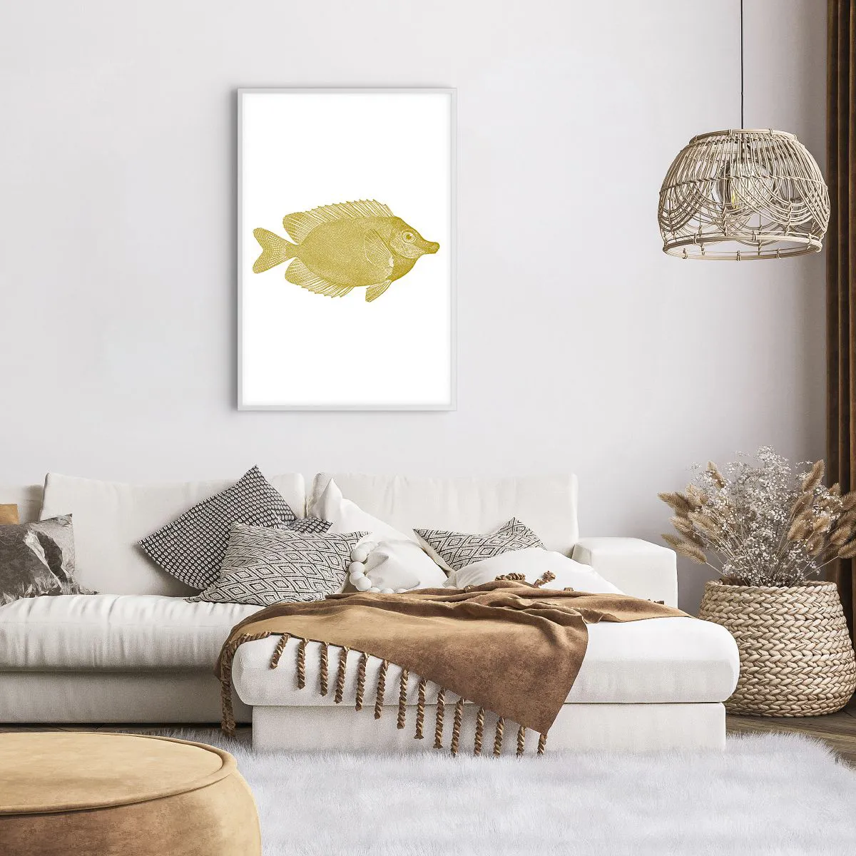 Affiche dans un cadre blanc - Poster - Du poisson et c'est tout - 61x91 cm