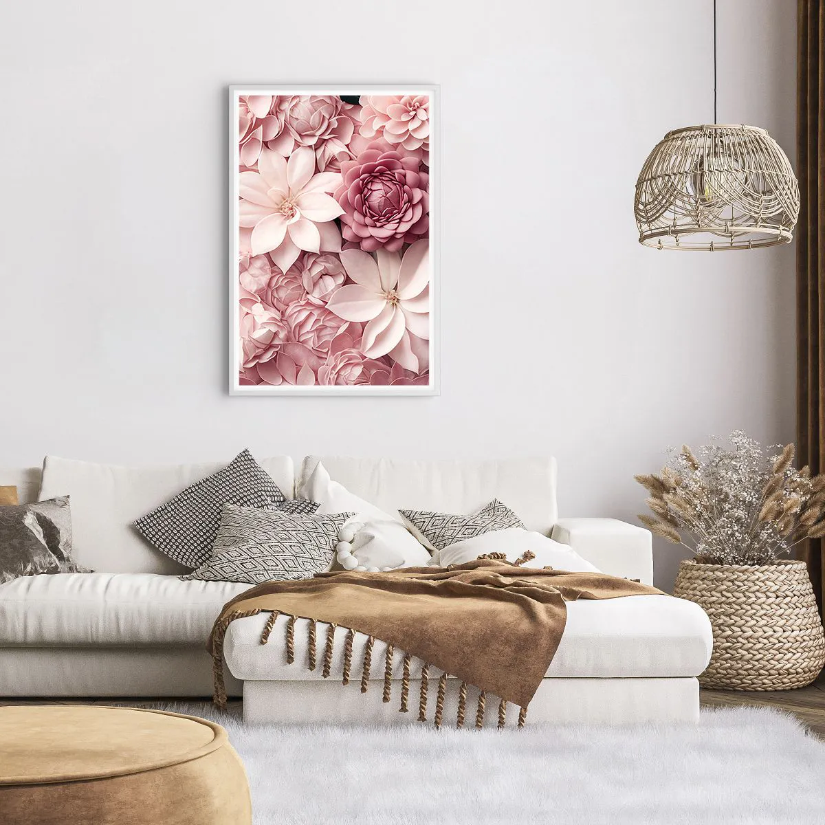 Poszter fekete keretben - Rózsaszín szirmokban - 61x91 cm