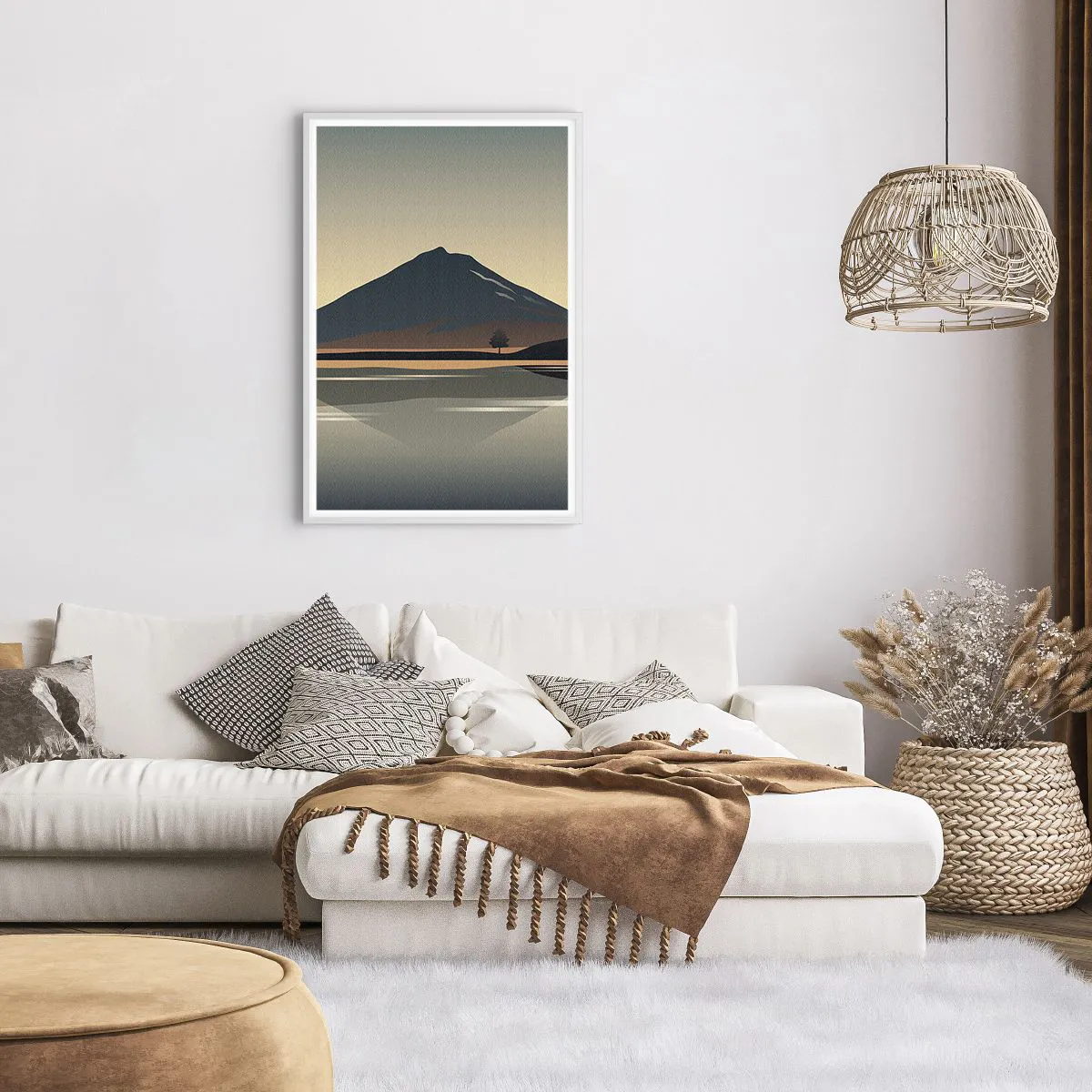 Plagát v bielom ráme - Zrkadlový odraz - 61x91 cm