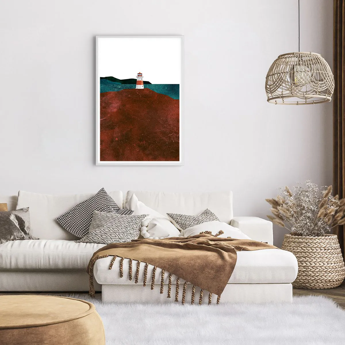 Affiche dans un cadre blanc - Poster - En regardant la mer - 61x91 cm