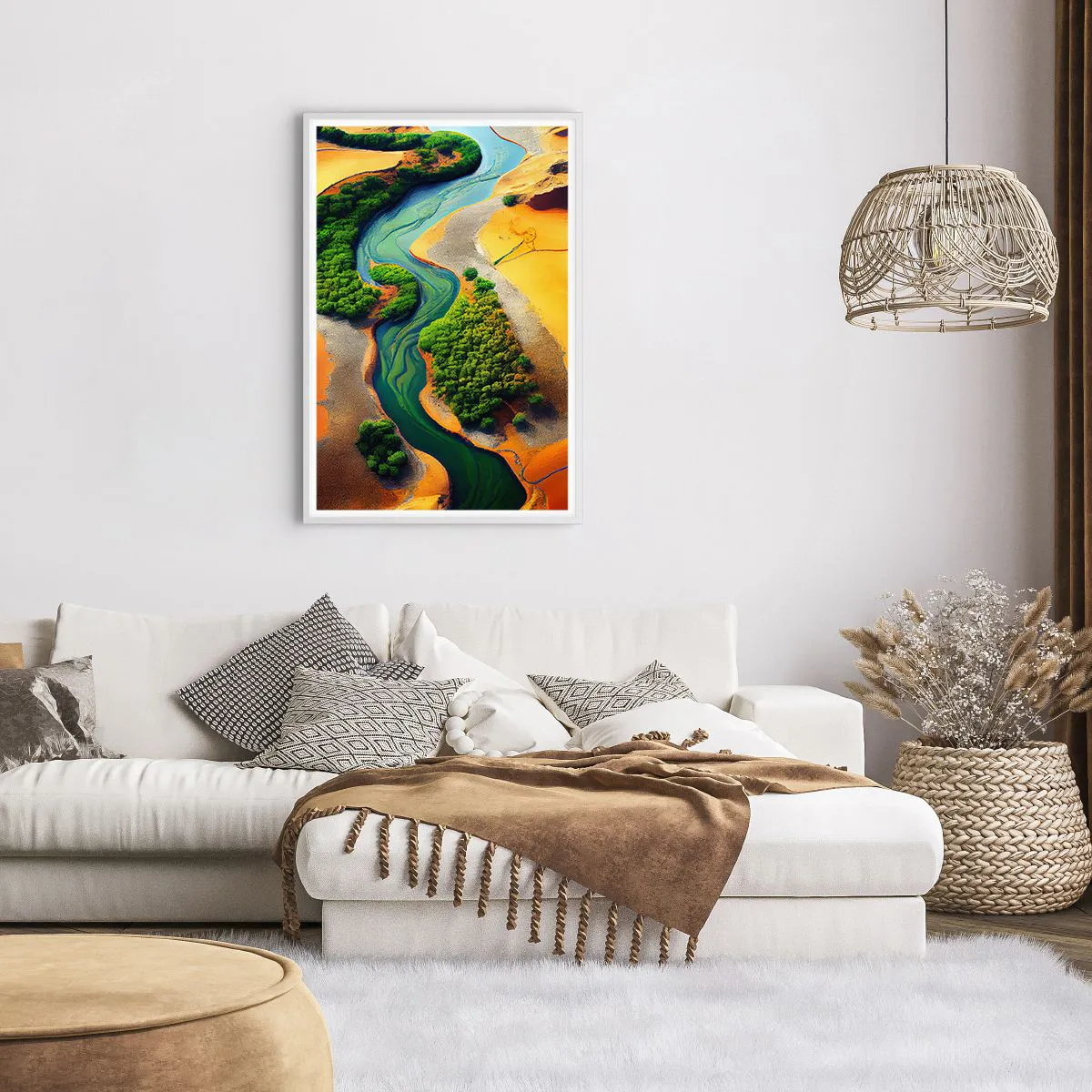 Poster in cornice bianca - Il fiume della vita - 61x91 cm