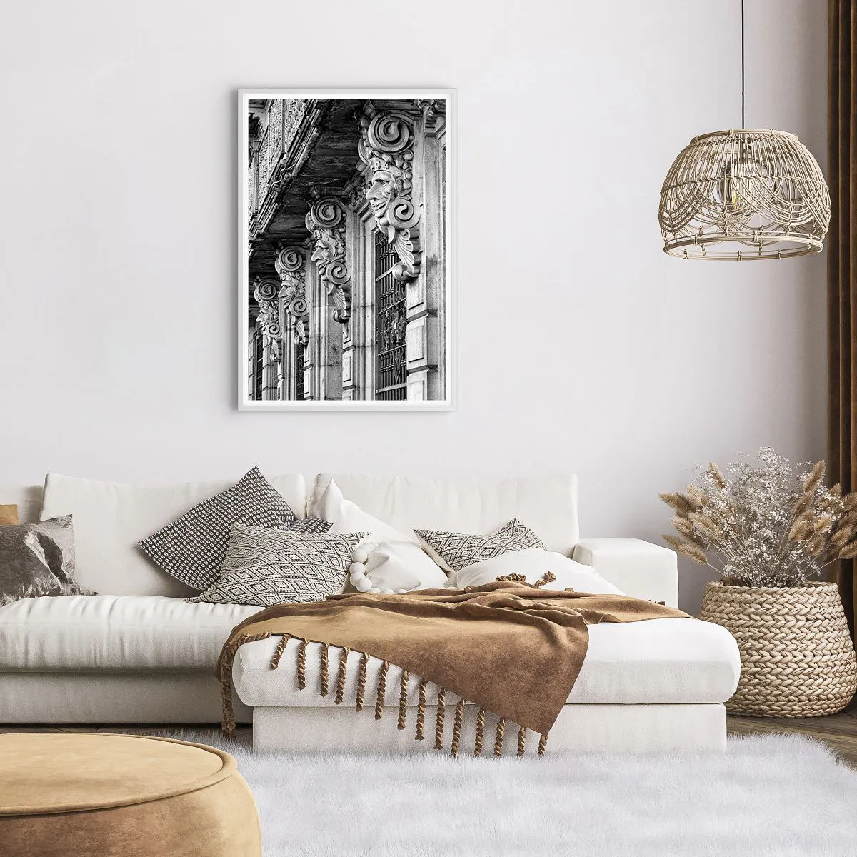 Affiche dans un cadre blanc - Poster - Incroyable Barcelone - 61x91 cm