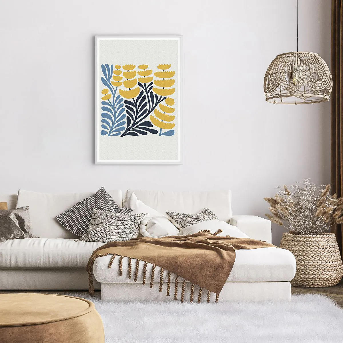 Poster in cornice bianca - Aiuola soleggiata - 61x91 cm