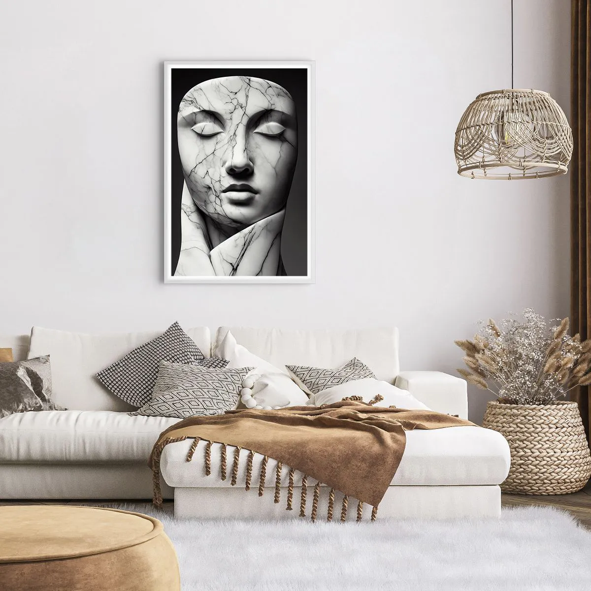 Poster in einem weißen Rahmen - Marmorformen - 61x91 cm