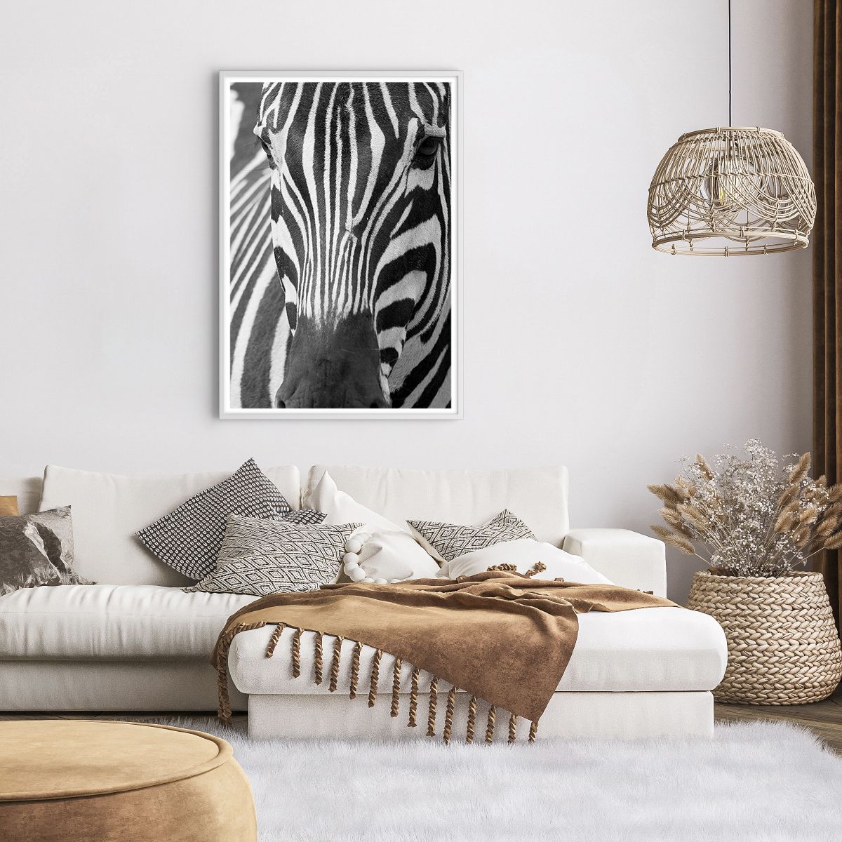 Poster in einem weißen Rahmen Tiere, Poster in einem weißen Rahmen Rippen, Poster in einem weißen Rahmen Schwarz Und Weiß, Poster in einem weißen Rahmen Afrika, Poster in einem weißen Rahmen Safari