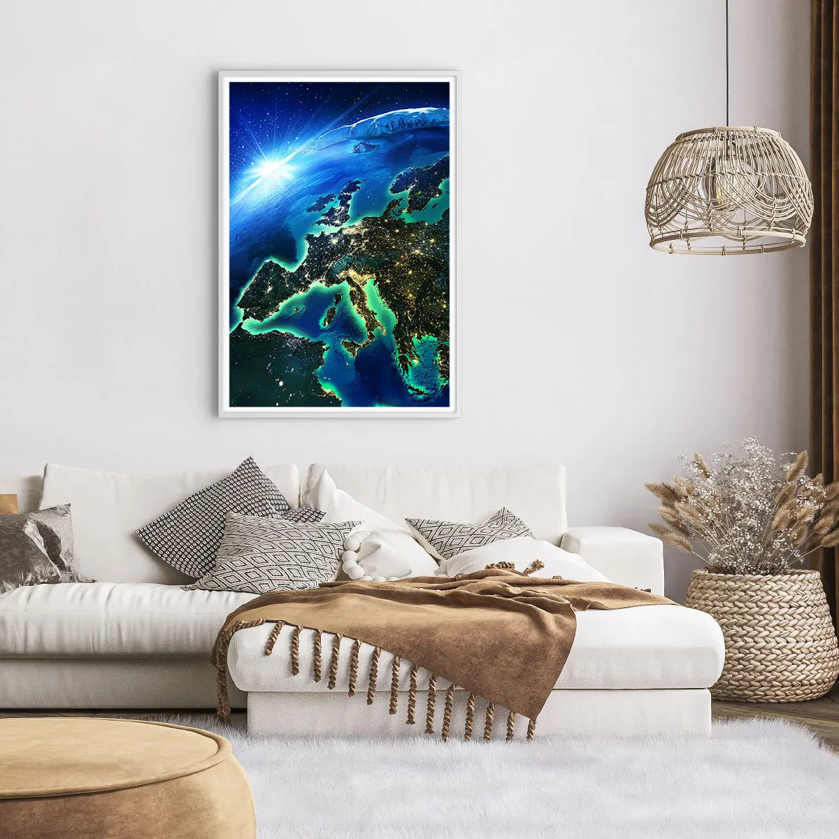 Pôster em moldura branca - Uma Europa cintilante - 70x100 cm