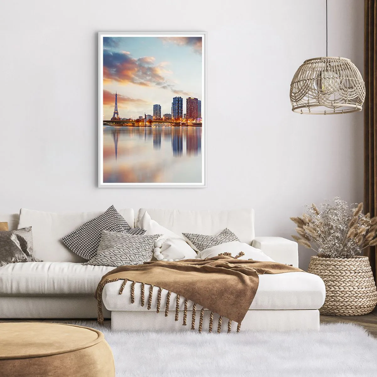 Poster in einem weißen Rahmen - Die monumentale Ruhe von Paris - 70x100 cm