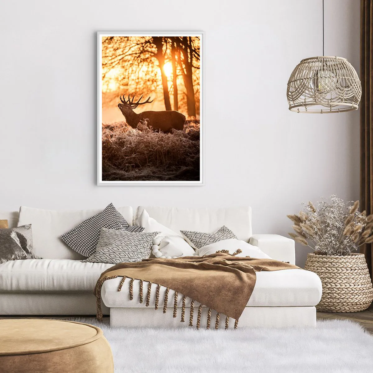 Poster în ramă albă - Visul unui vânător - 70x100 cm