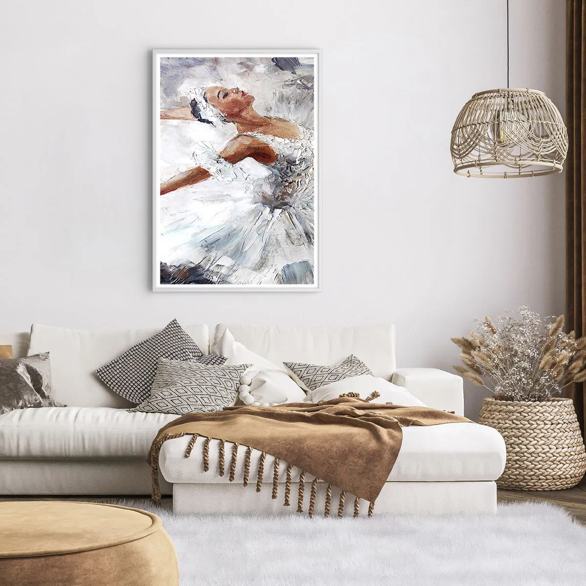 Plakat i hvid ramme - Blød og let som tyl - 70x100 cm