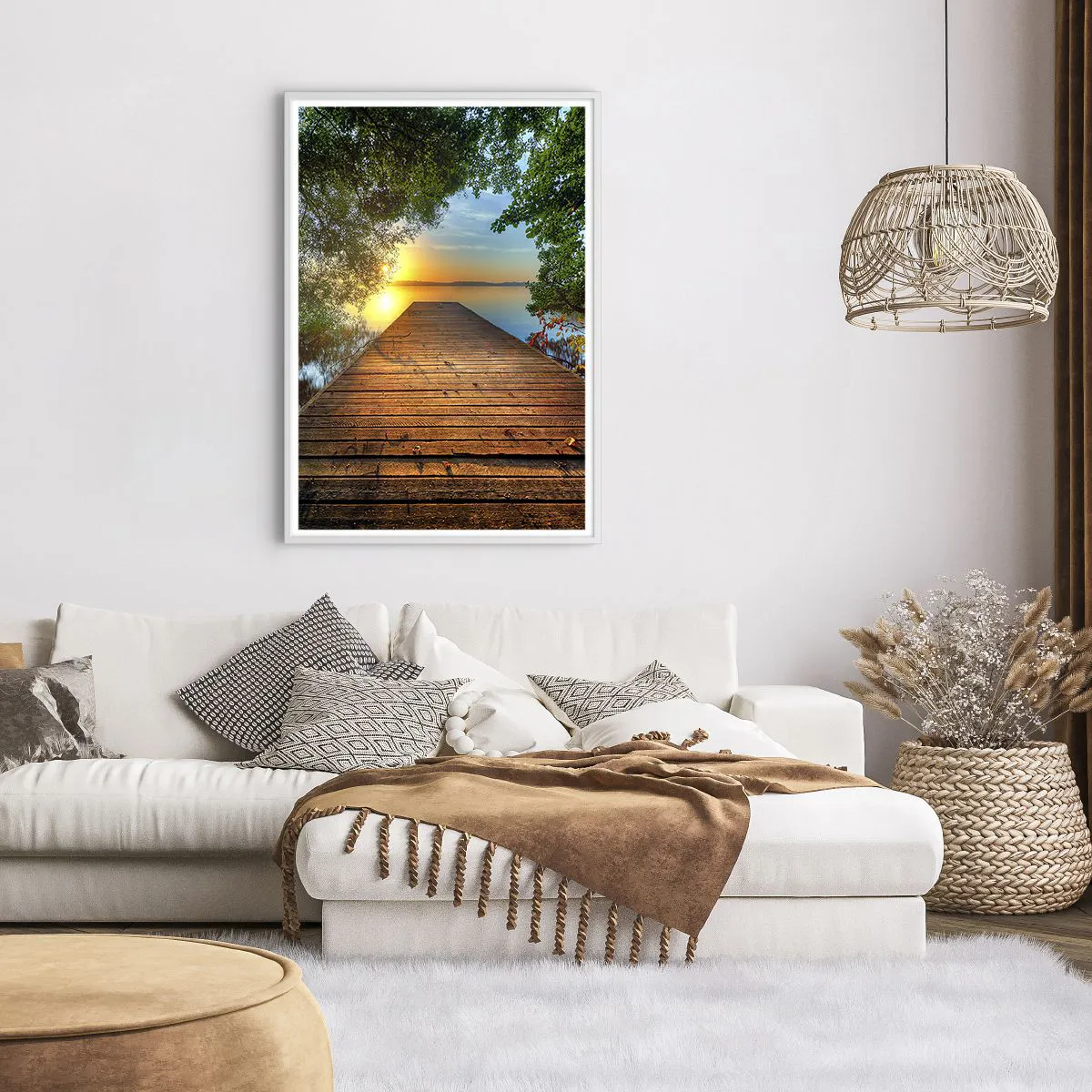 Affiche dans un cadre blanc - Poster - Prenez votre temps, asseyez-vous - 70x100 cm