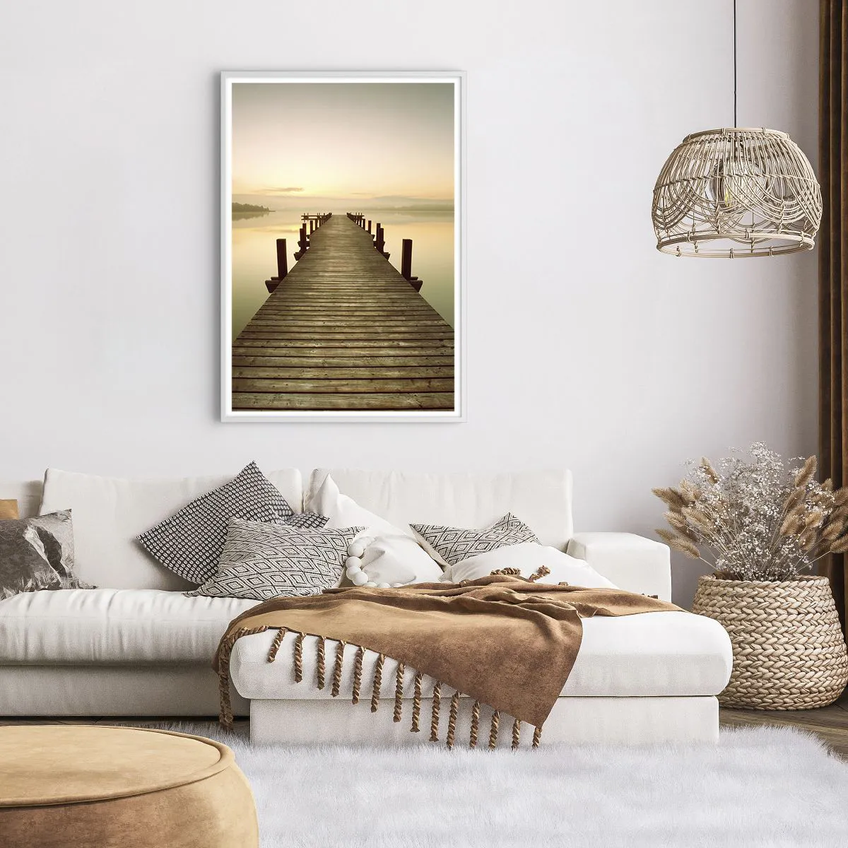 Poszter fekete keretben - Hajnal előtt, hajnal, fény - 70x100 cm