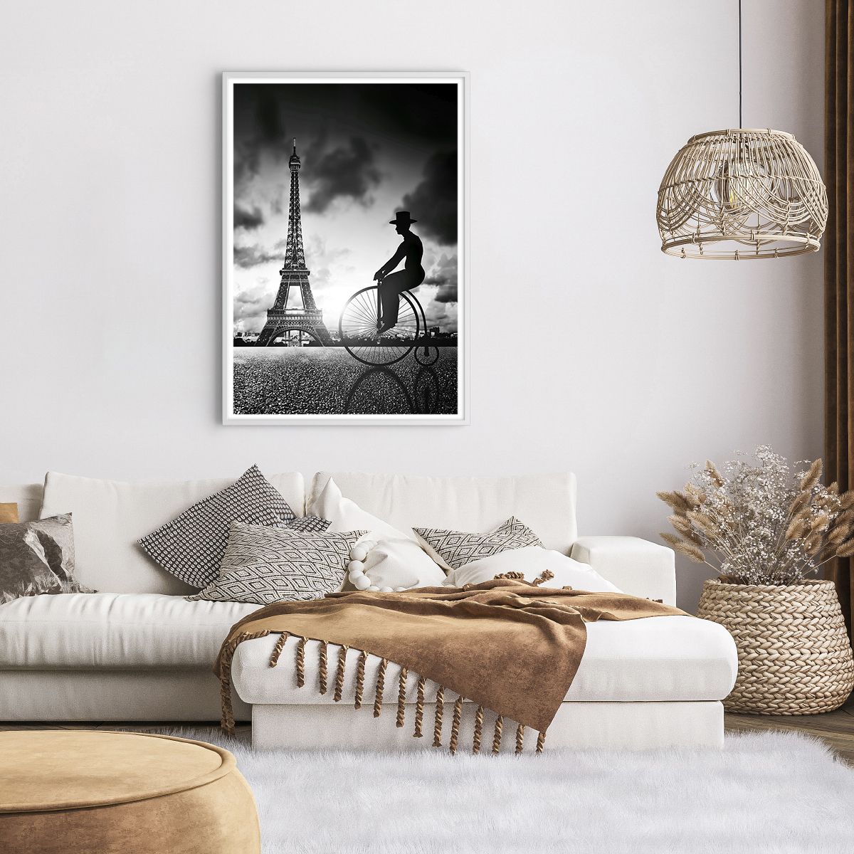 Póster en marco blanco París, Póster en marco blanco Ciudad, Póster en marco blanco Antiguo, Póster en marco blanco Torre Eiffel, Póster en marco blanco Francia