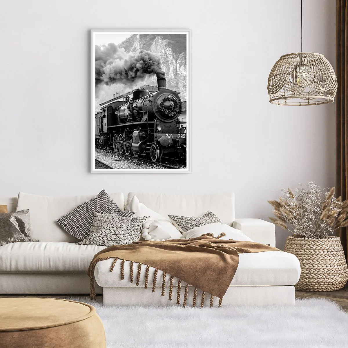 Plagát v bielom ráme - Stojí na stanici… - 70x100 cm