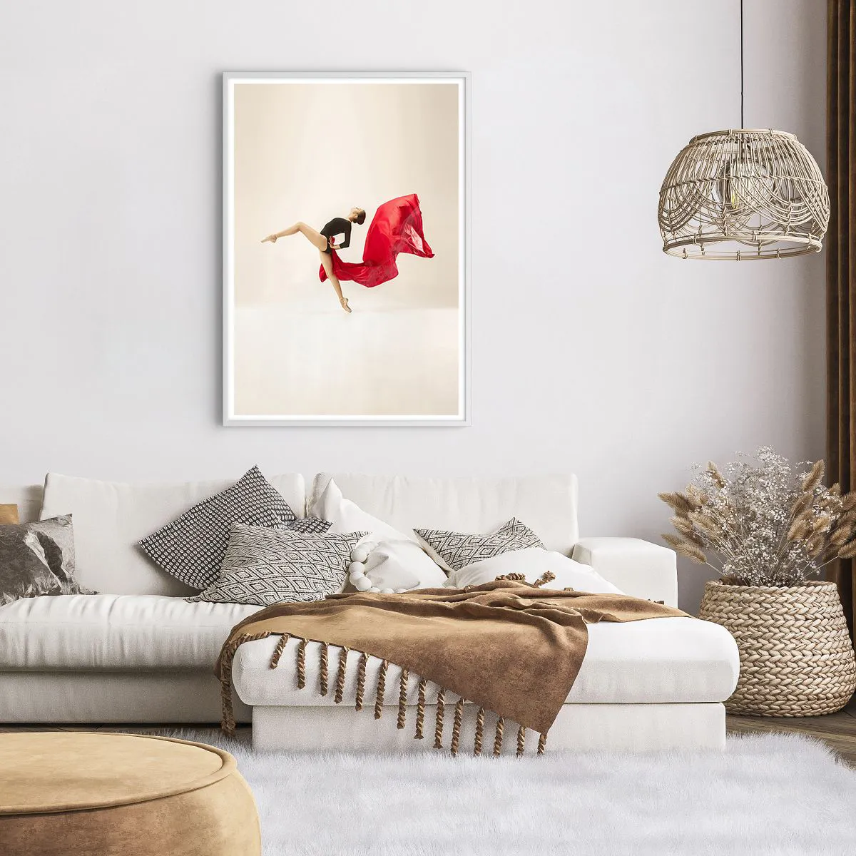 Plakat w białej ramie - Czerwone i czarne - 70x100 cm