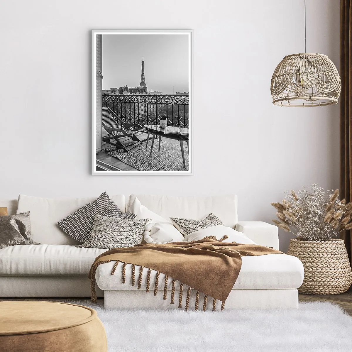 Poster in einem weißen Rahmen - Pariser Nachmittag - 70x100 cm