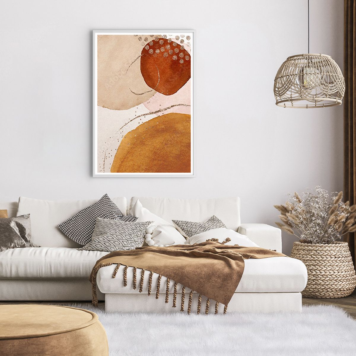 Plakat i hvid ramme Abstraktion, Plakat i hvid ramme Kunst, Plakat i hvid ramme Moderne mønster, Plakat i hvid ramme Moderne kunst, Plakat i hvid ramme Grafik