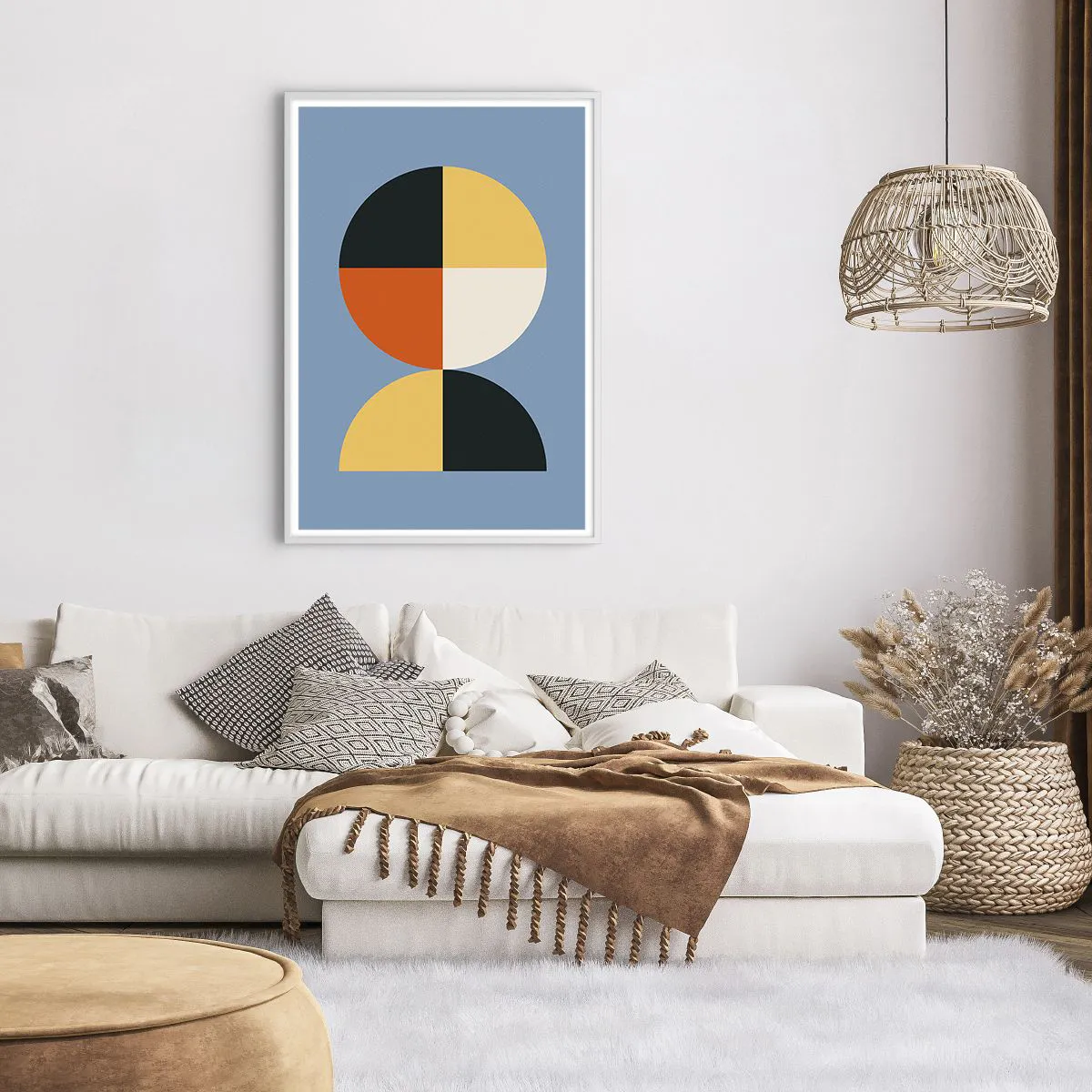 Affiche dans un cadre blanc - Poster - Regarde et compte - 70x100 cm