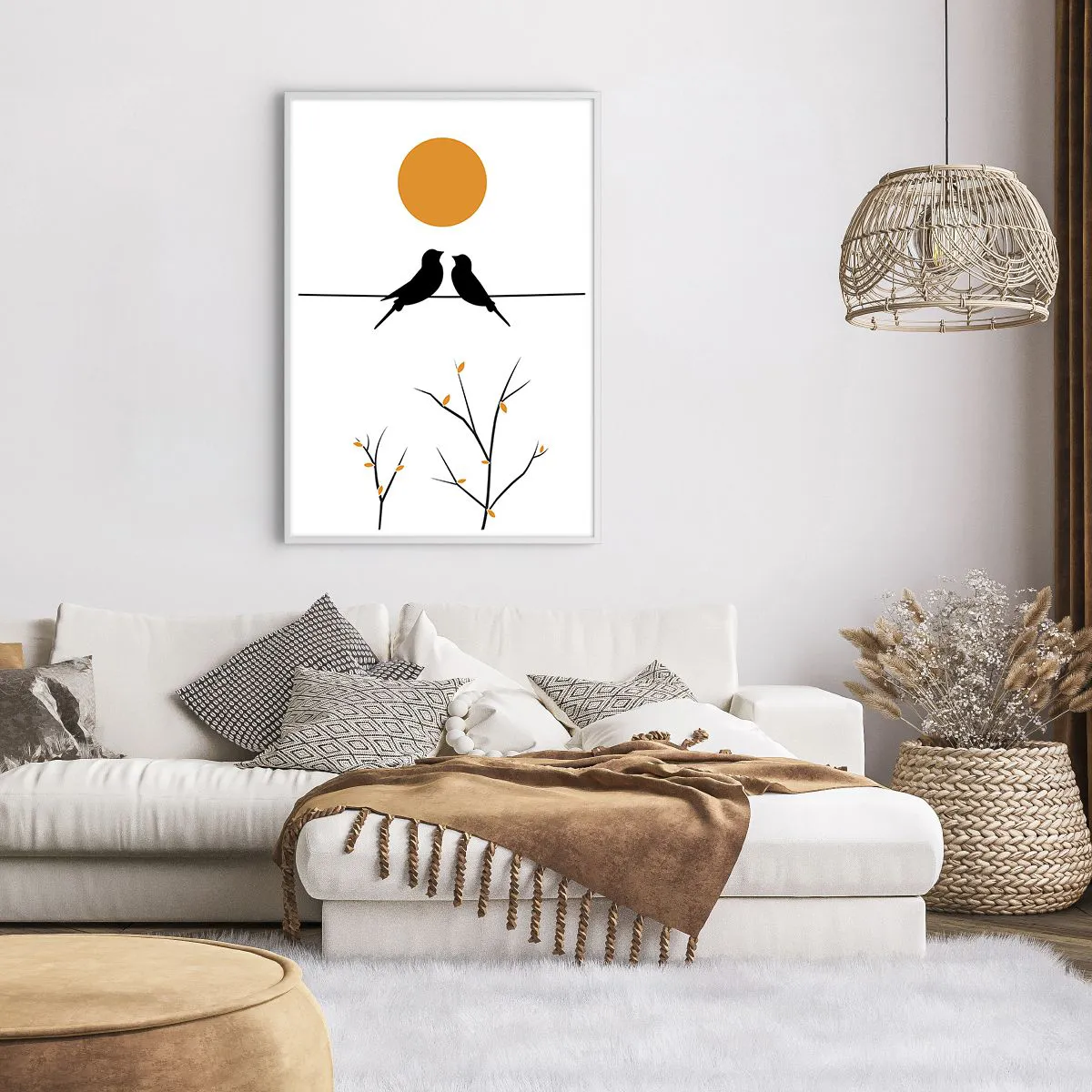 Poster in white frmae - Nightingale Evening - 70x100 cm