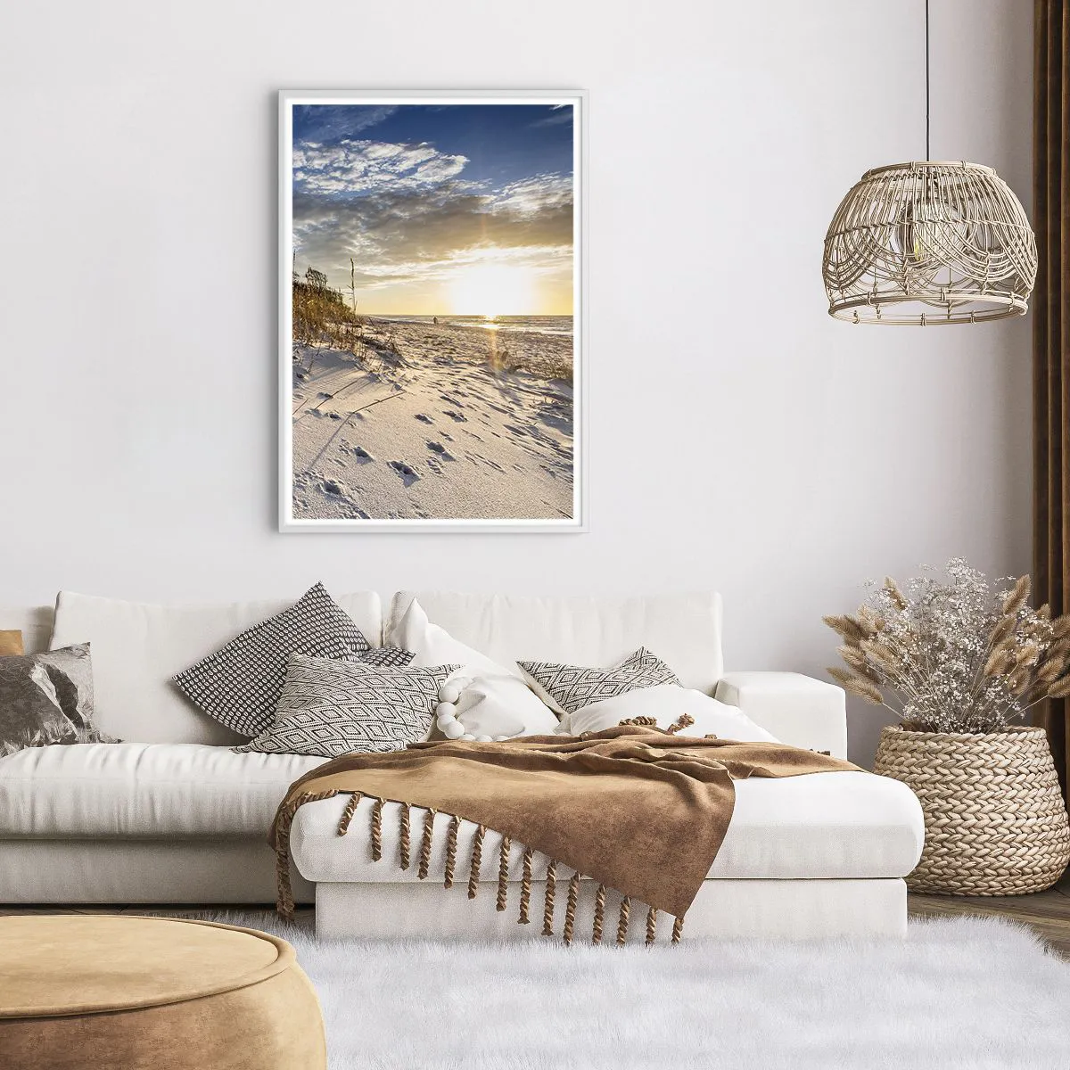 Poster in white frmae - Invitation to a Walk - 70x100 cm