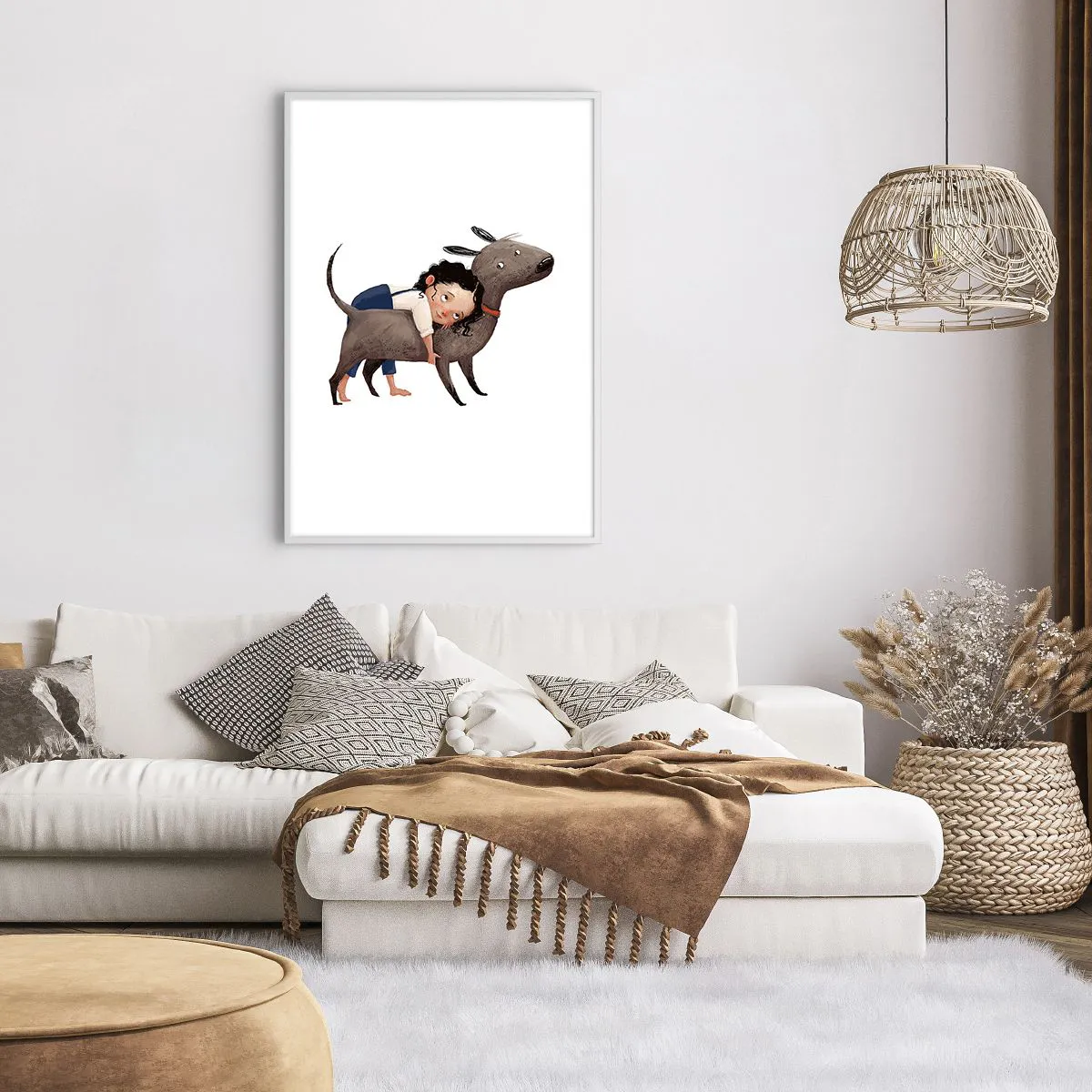 Plagát v bielom ráme - Najlepší priatelia - 70x100 cm