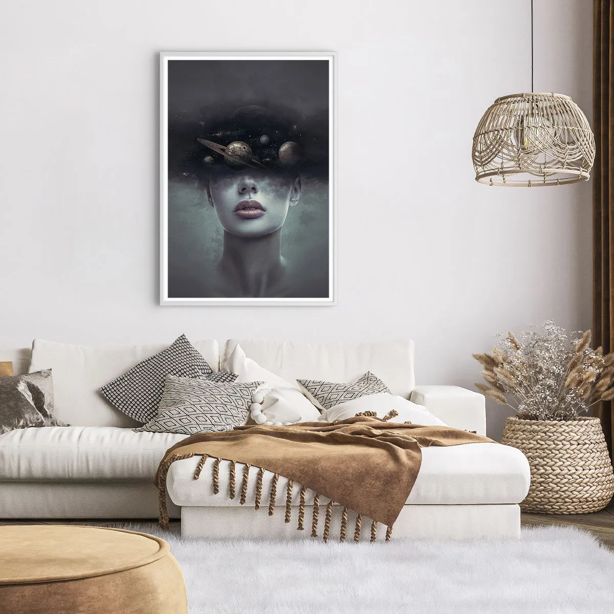 Plakát v bílém rámu - A planety… - 70x100 cm