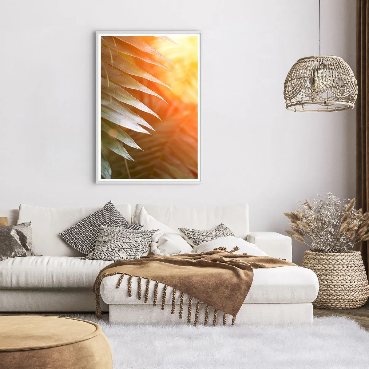 Affisch i vit ram - En morgon i djungeln - 70x100 cm