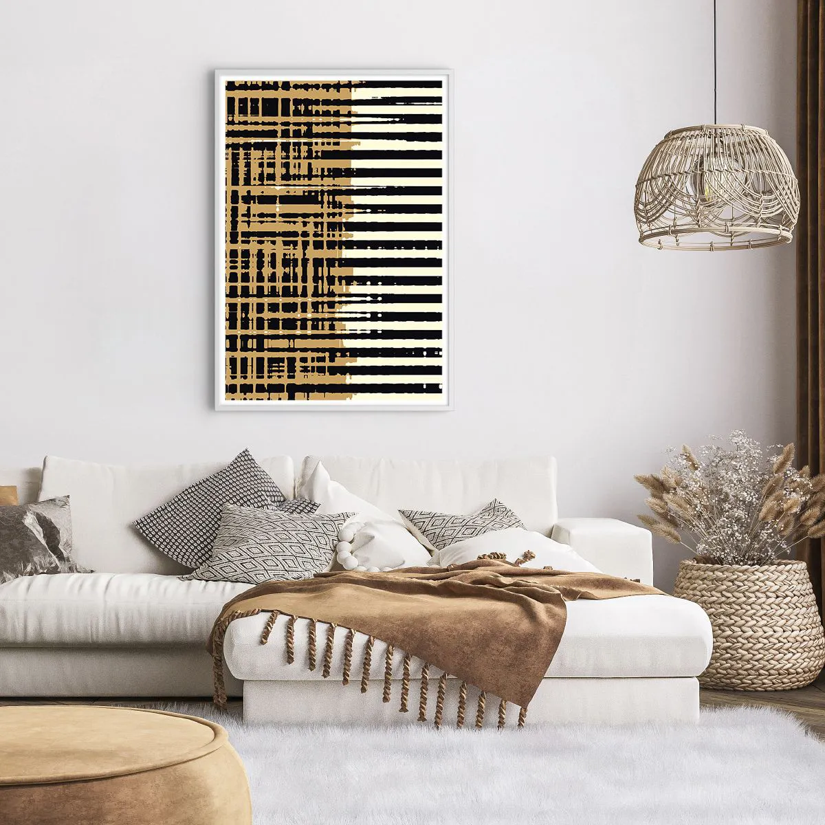 Plagát v bielom ráme - Architektonická abstrakcia - 70x100 cm