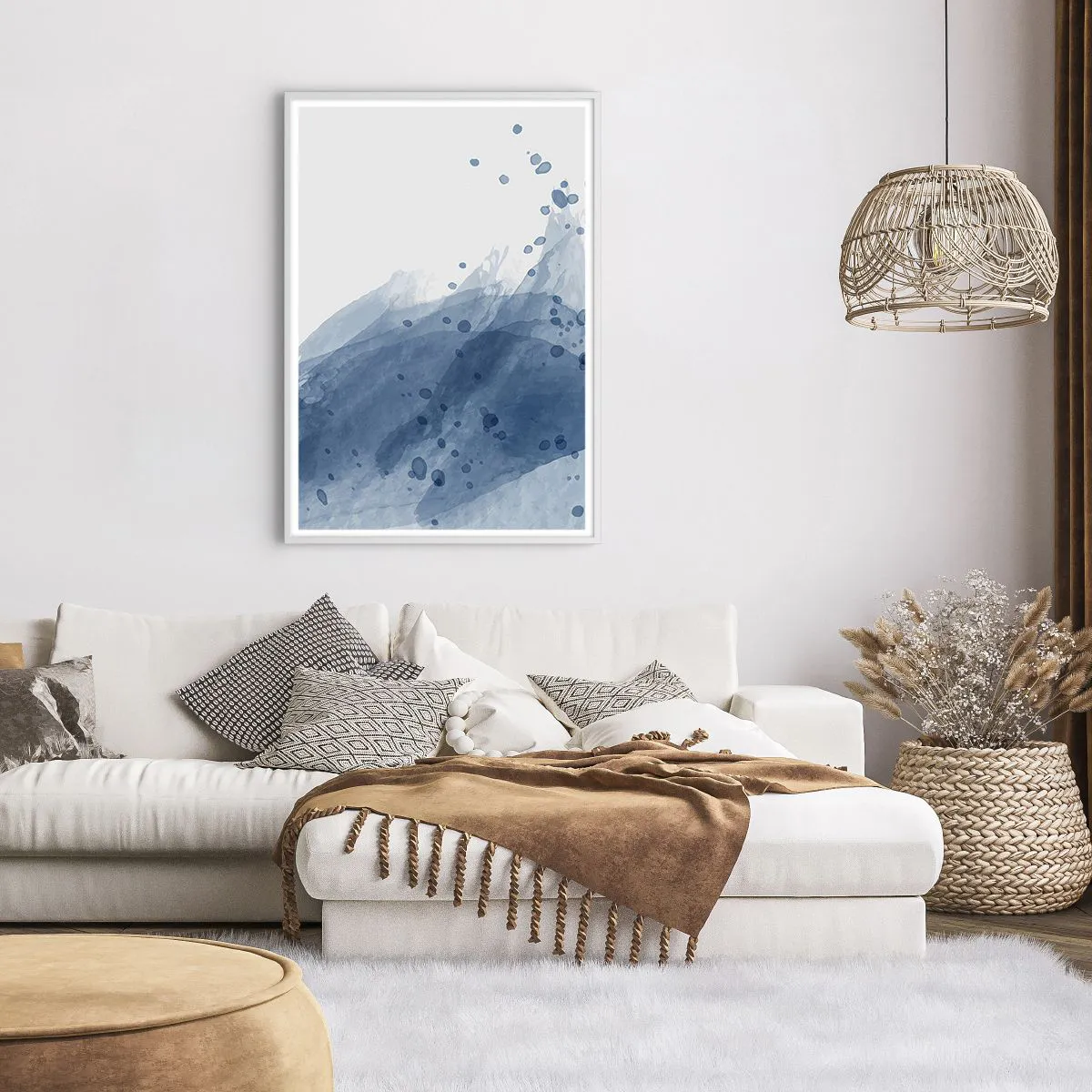 Poszter fekete keretben - Kék tüll - 70x100 cm