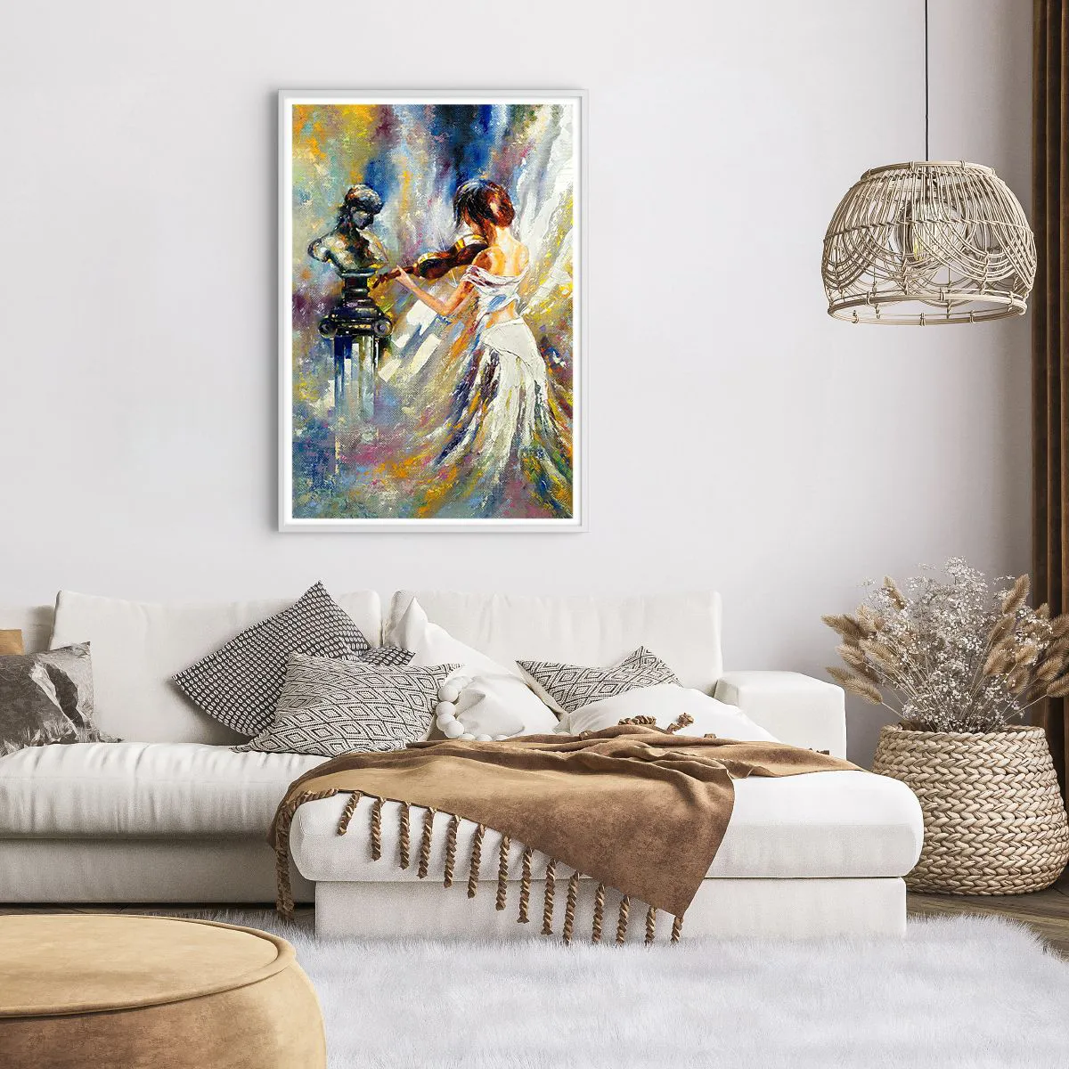 Affiche dans un cadre blanc - Poster - Revivre avec émotion - 70x100 cm