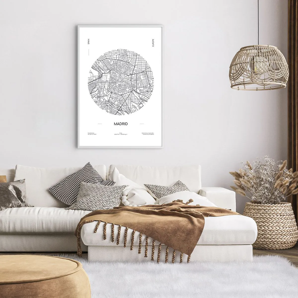 Poster in einem weißen Rahmen - Anatomie von Madrid - 70x100 cm