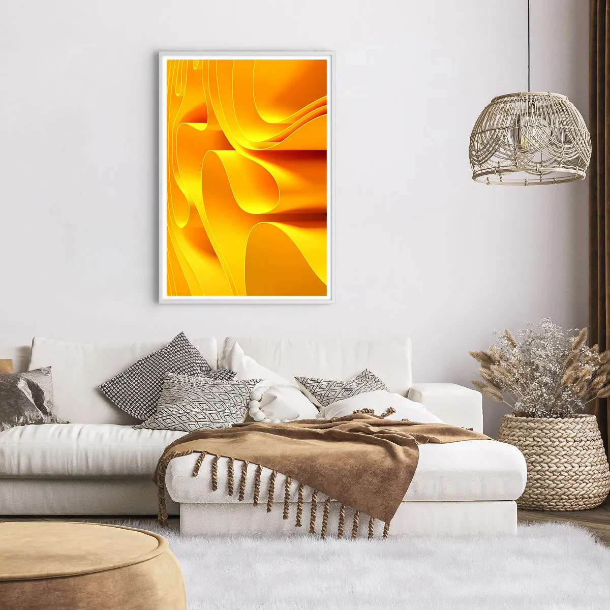 Poster in einem weißen Rahmen - Wie Sonnenwellen - 70x100 cm