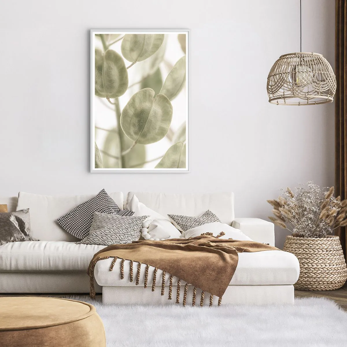 Plakát v bílém rámu - Na začátku bylo listí… - 70x100 cm