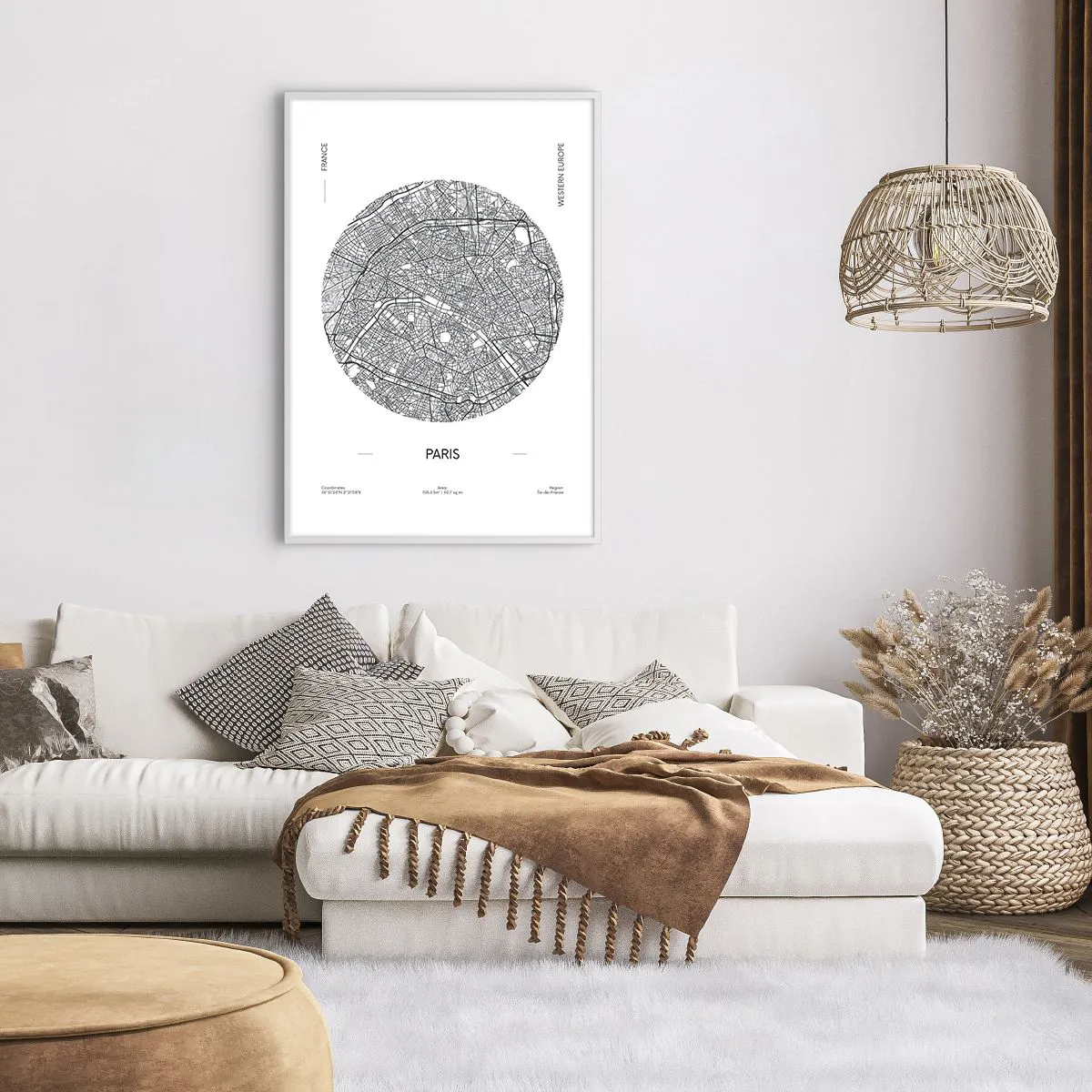 Affiche dans un cadre blanc - Poster - Anatomie de Paris - 70x100 cm