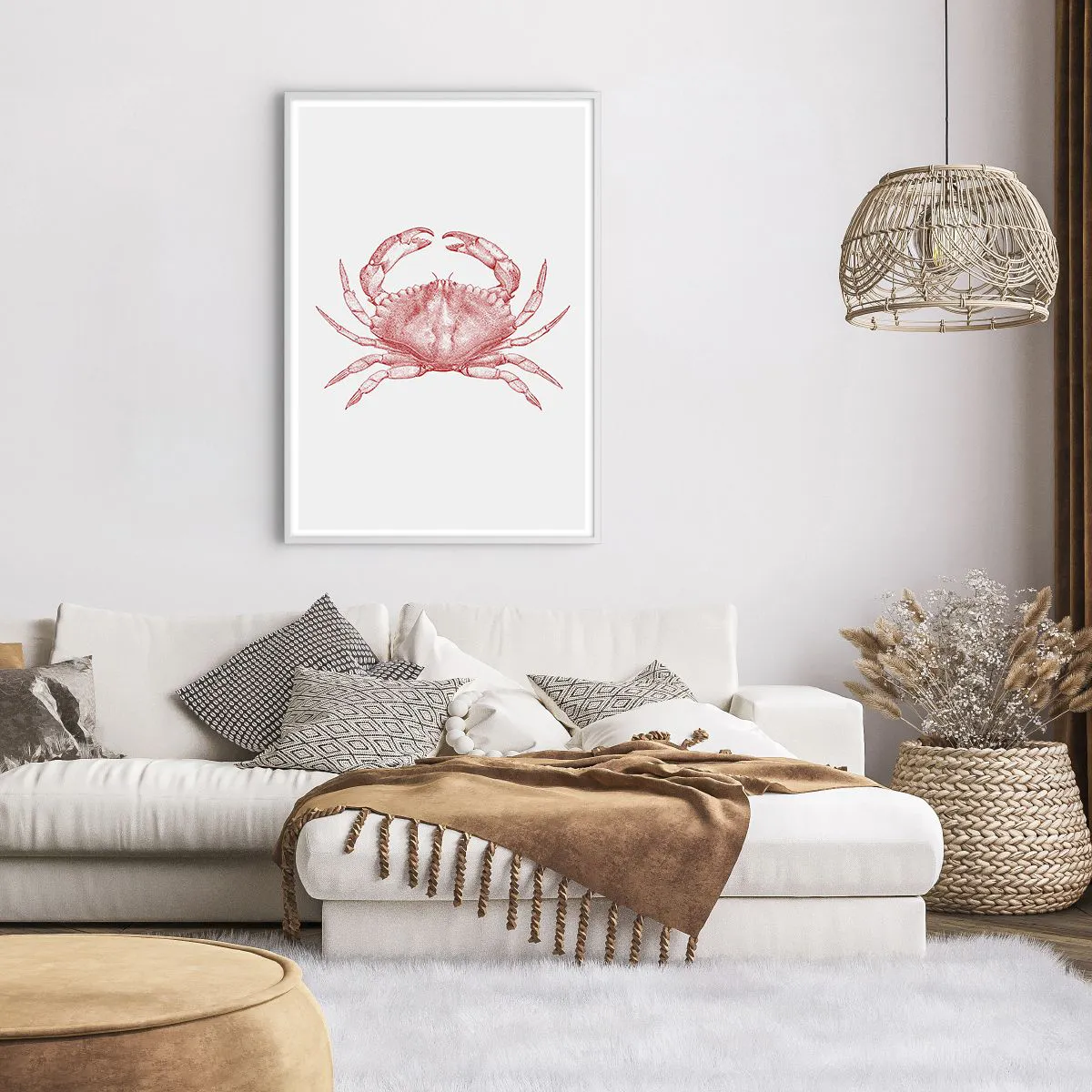 Plakát v bílém rámu - Krab nad kraby - 70x100 cm