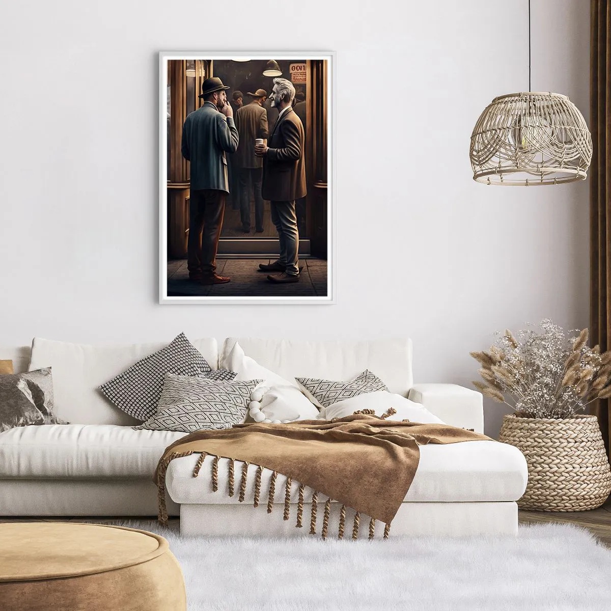 Póster en marco blanco - Un buen momento del día - 70x100 cm