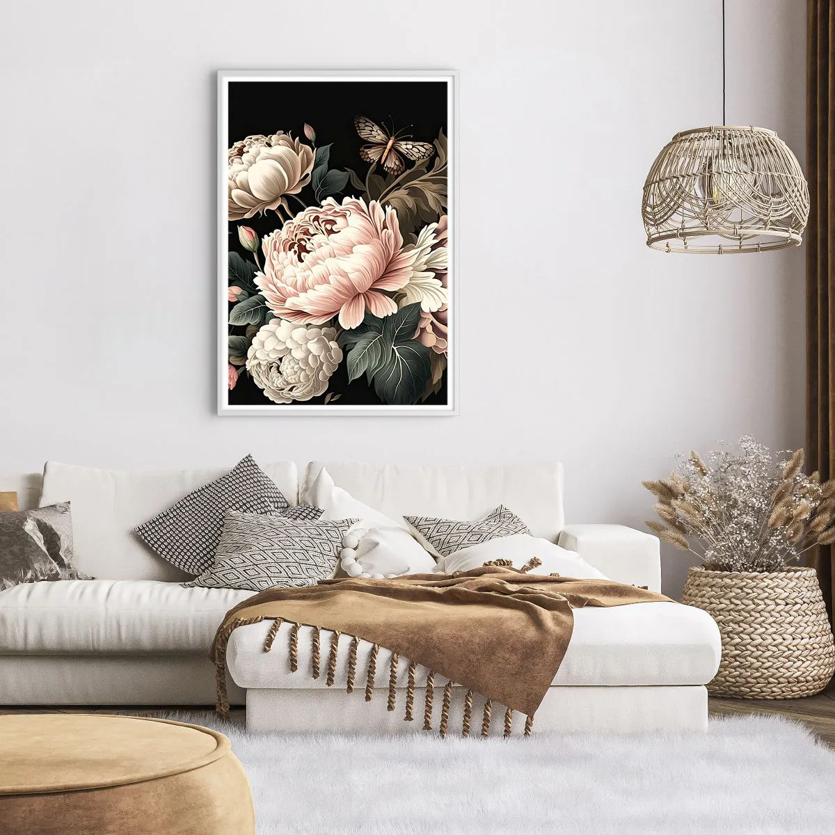 Plakat w białej ramie - W barokowym stylu - 70x100 cm