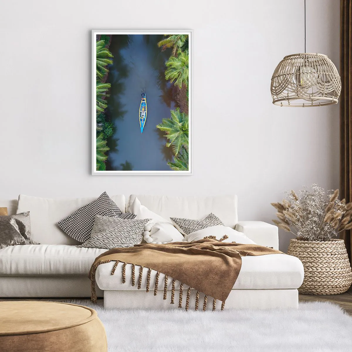 Affisch i vit ram - På en tropisk stig - 70x100 cm