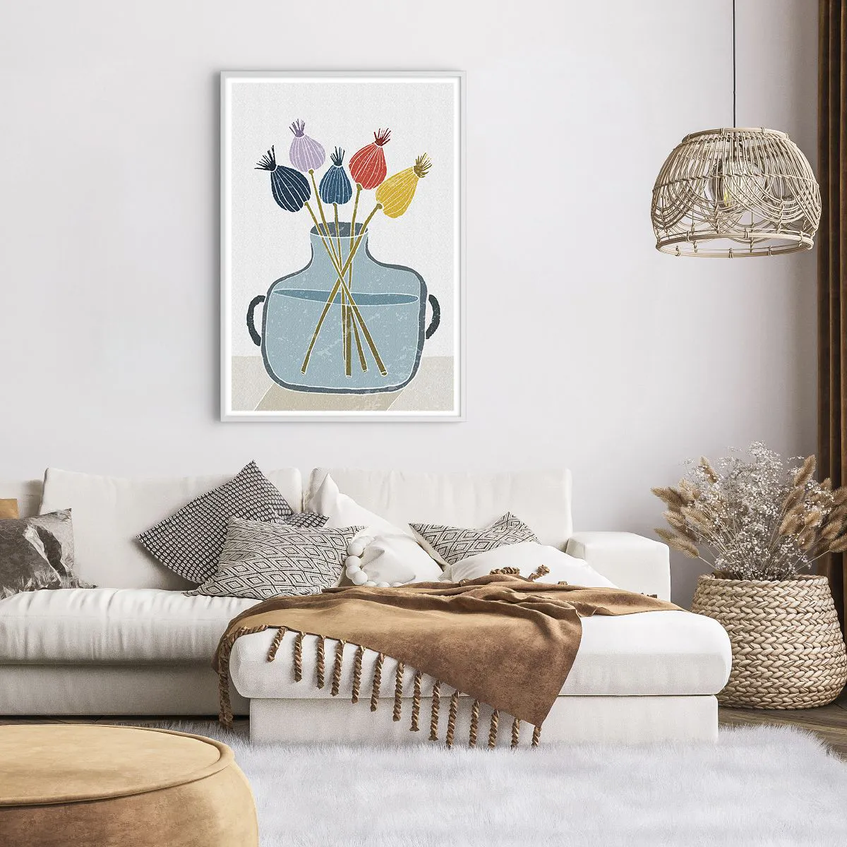 Póster en marco blanco - Como una semilla de amapola - 70x100 cm