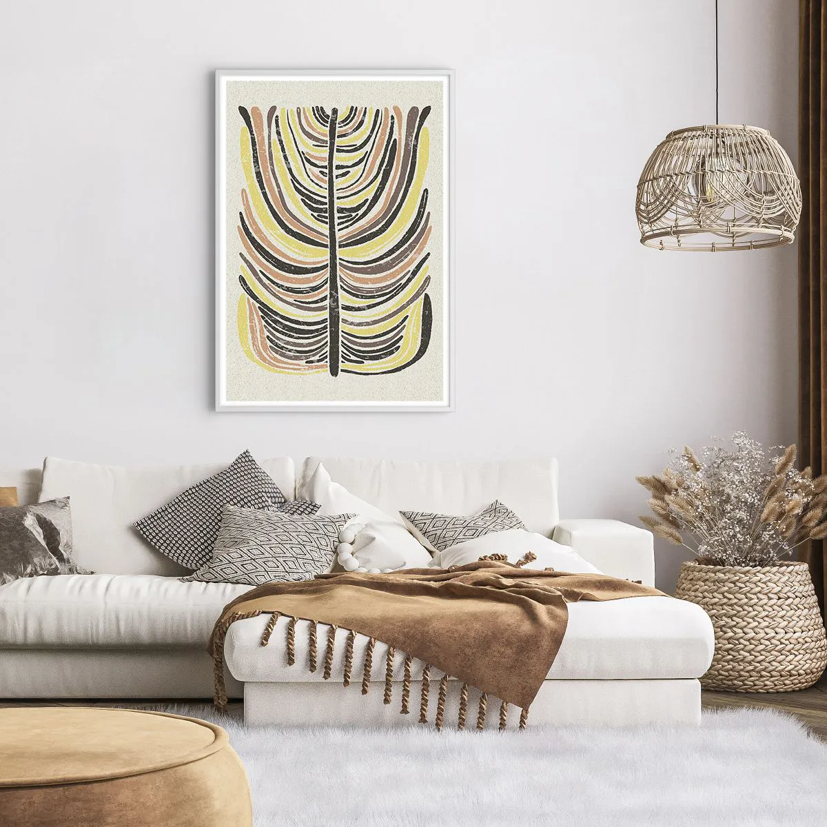 Poster in einem weißen Rahmen - Abstraktion voller Leben - 70x100 cm