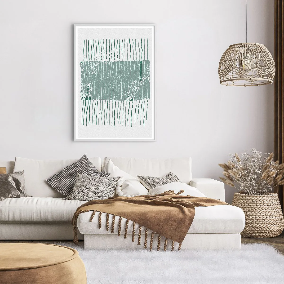 Poster in een witte lijst - Mariene abstractie - 70x100 cm