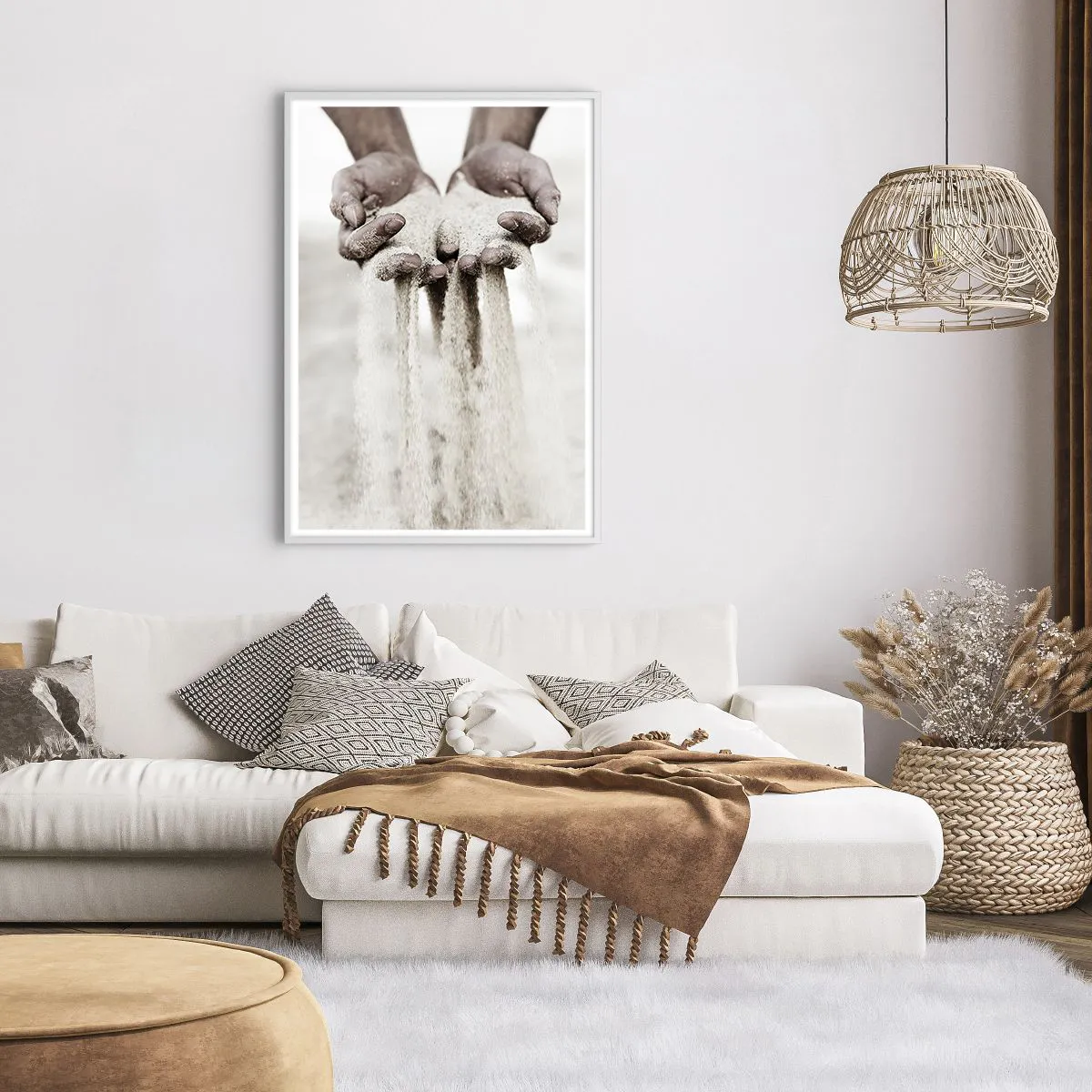 Affiche dans un cadre blanc - Poster - Avec ces mains… - 70x100 cm