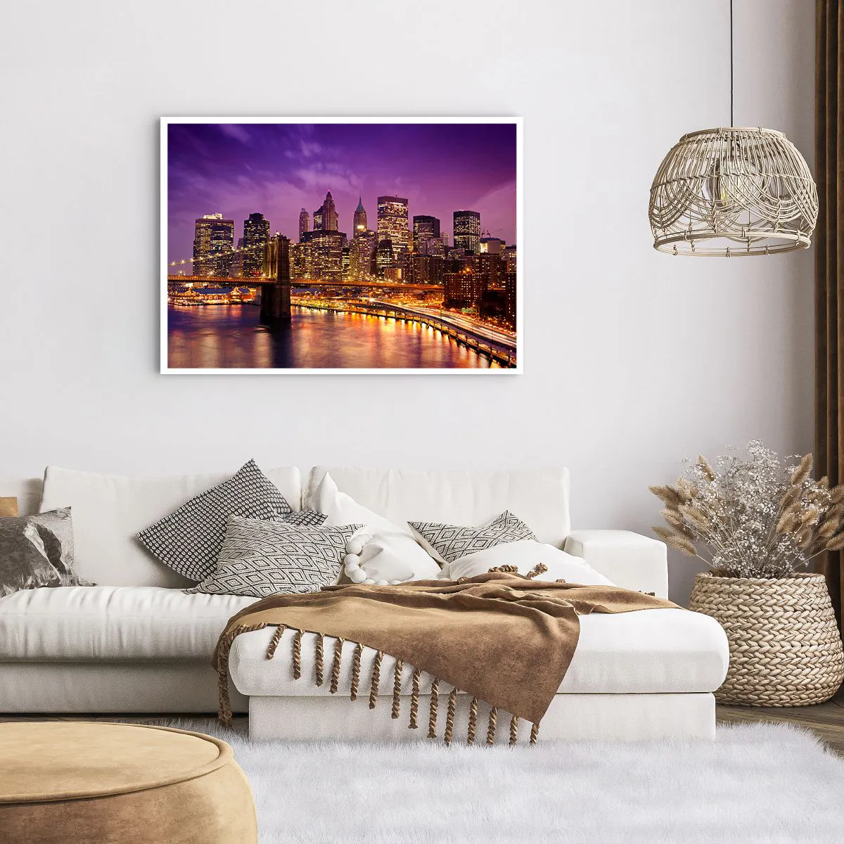 Poster - Violet-goud Manhattan - 100x70 cm