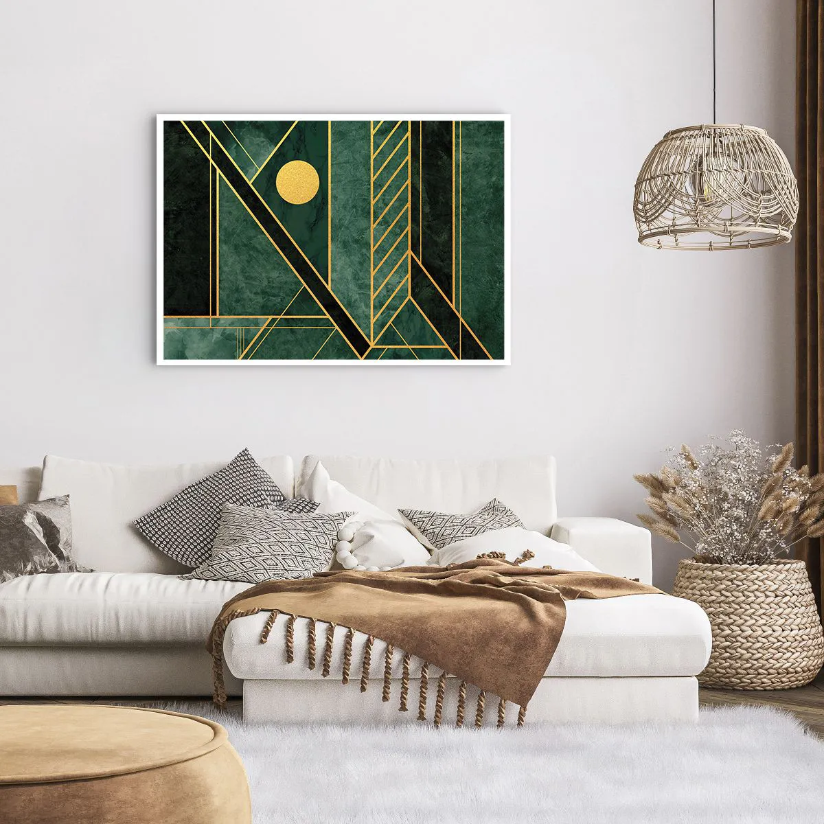 Poster - Dynamics of Gold and Azure - 100x70 cm