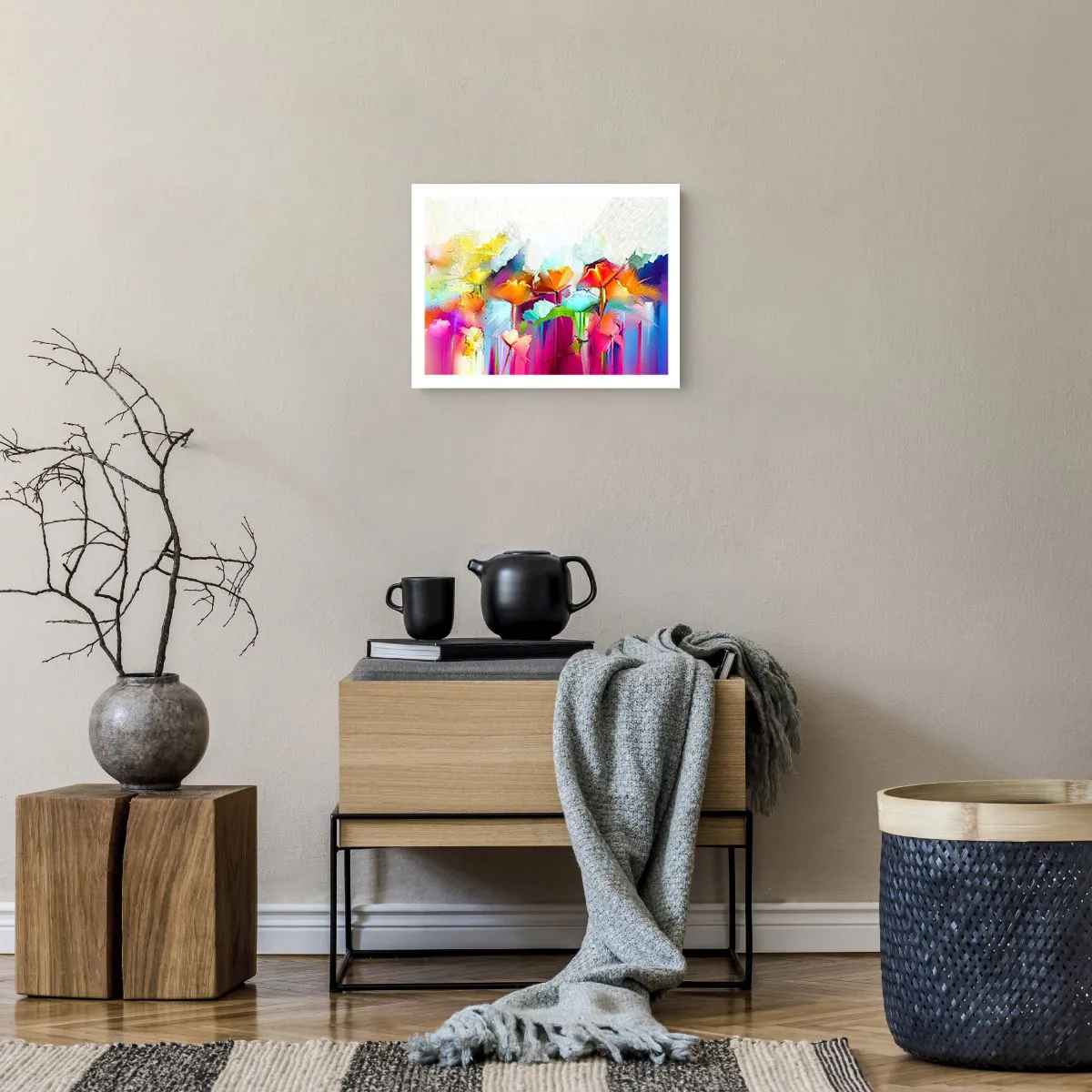 Plakat - Regnbuen i blomstring - 40x30 cm