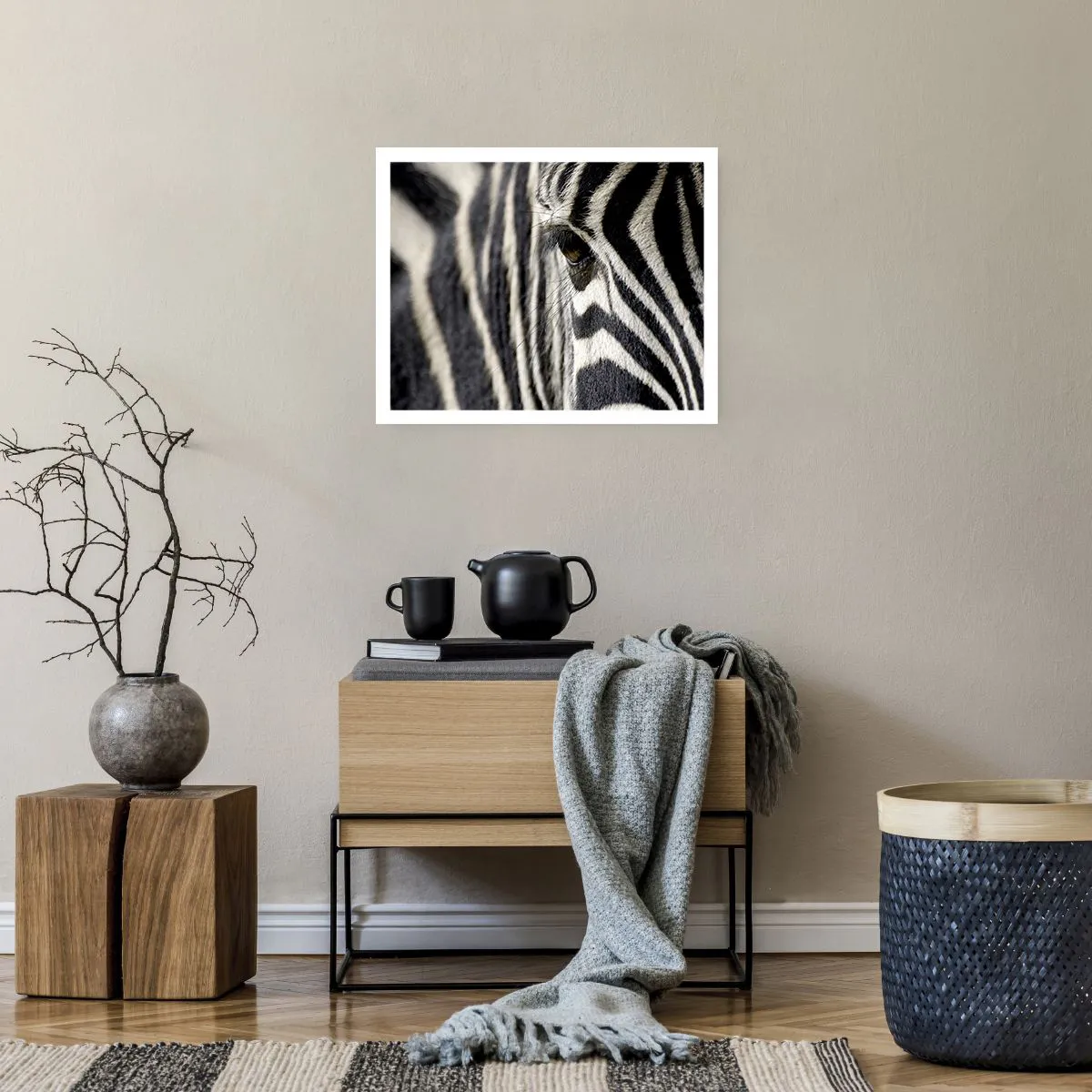 Poster - Striped Portrait - 50x40 cm