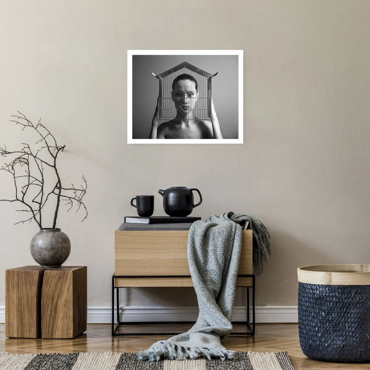 Affiche - Poster - Portrait un peu surréaliste - 50x40 cm