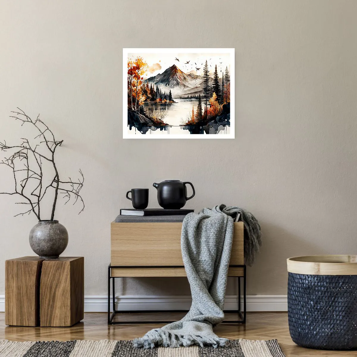 Poster - Goldener Herbst in den Bergen - 50x40 cm