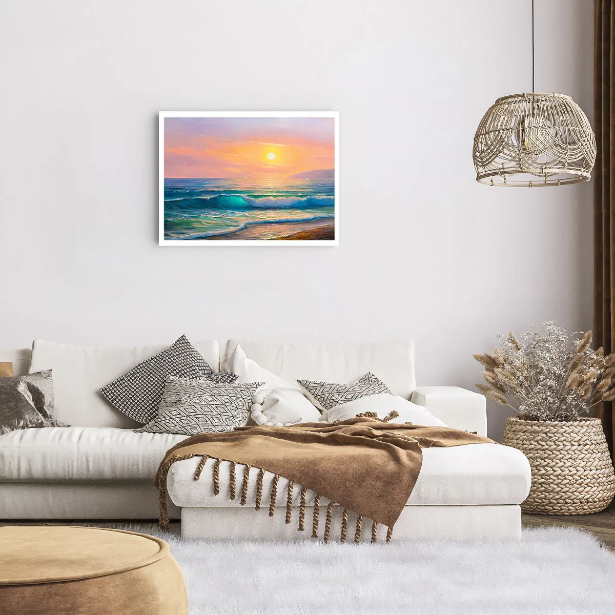 Plakat - Turkusowa pieśń fal - 70x50 cm