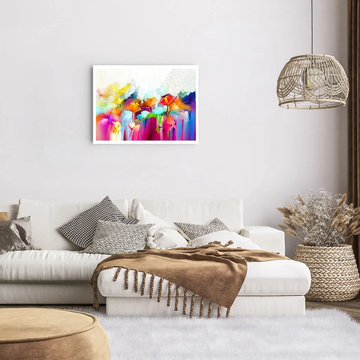 Plakat - Regnbuen i blomstring - 70x50 cm